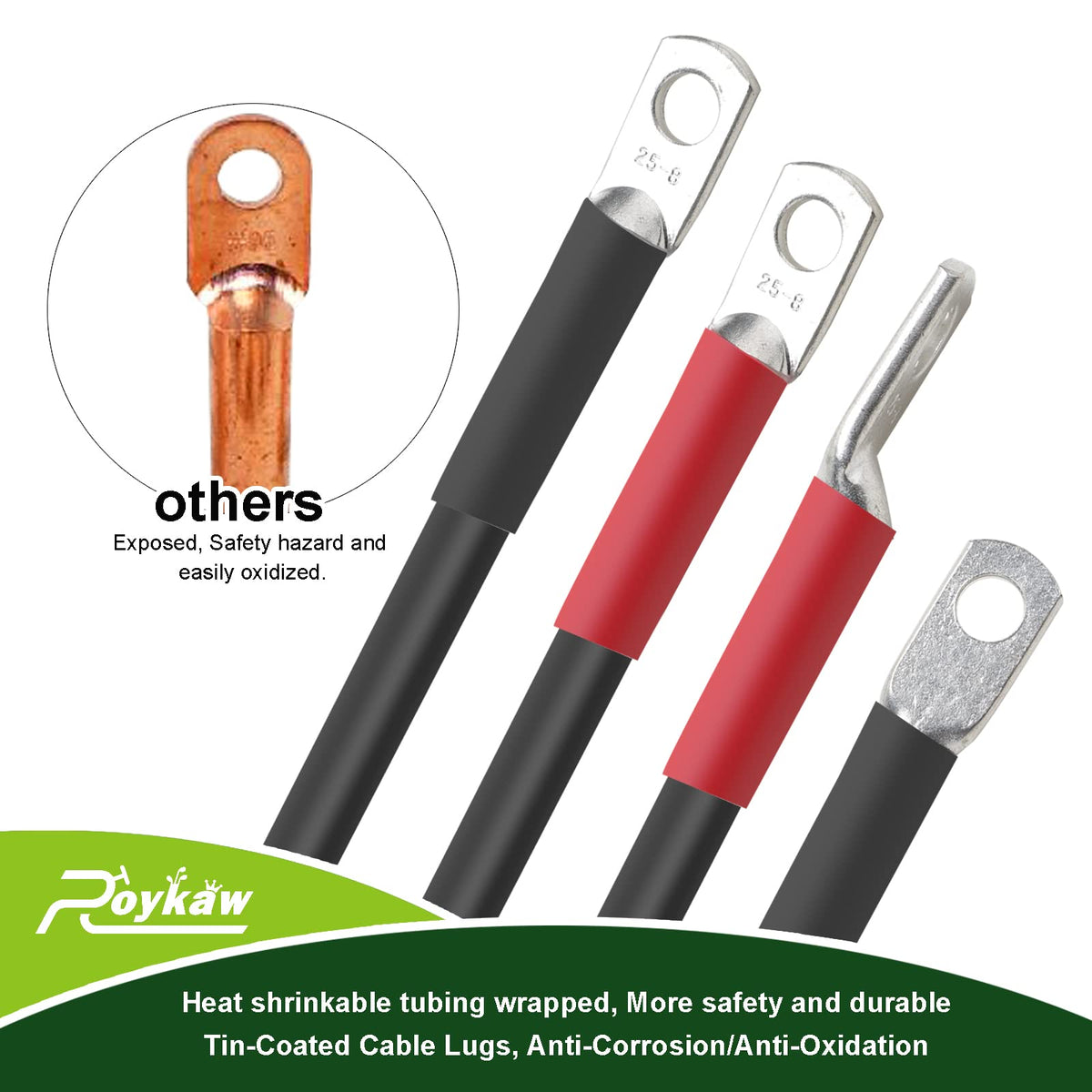 Heat-shrink sealed ends provide durable insulation and protection
