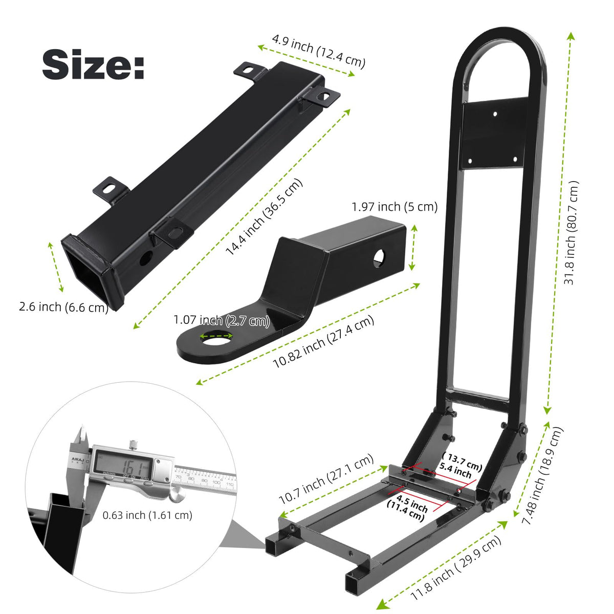 Roykaw heavy-duty steel construction provides durable load bearing.