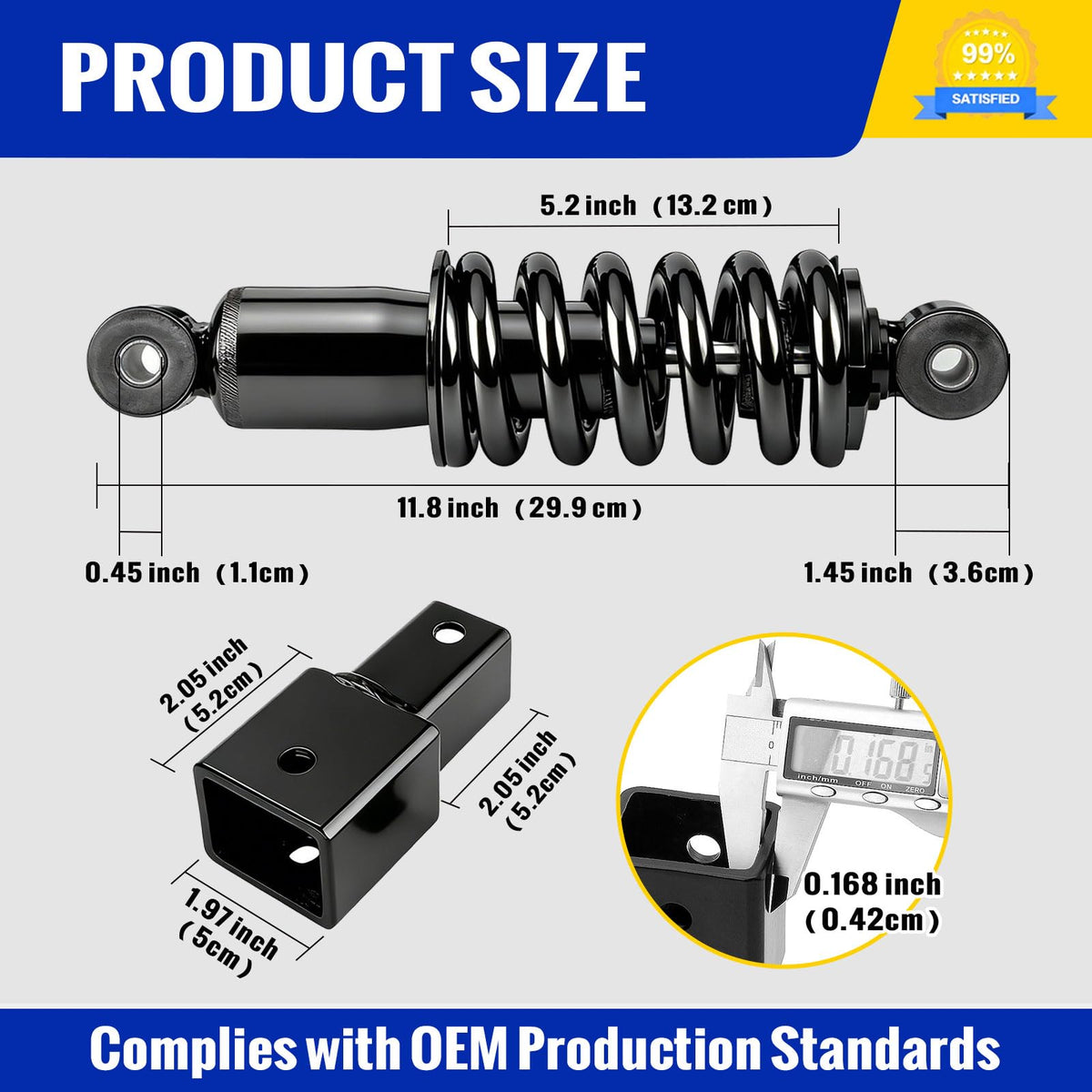 Roykaw heavy-duty steel front shock built for long service life and rust resistance