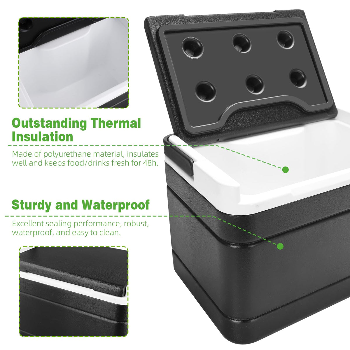 Roykaw portable design allows easy carrying and mounting on a golf cart.