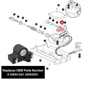 Roykaw inductive throttle sensor close-up highlighting OEM 25854G01 compatibility.