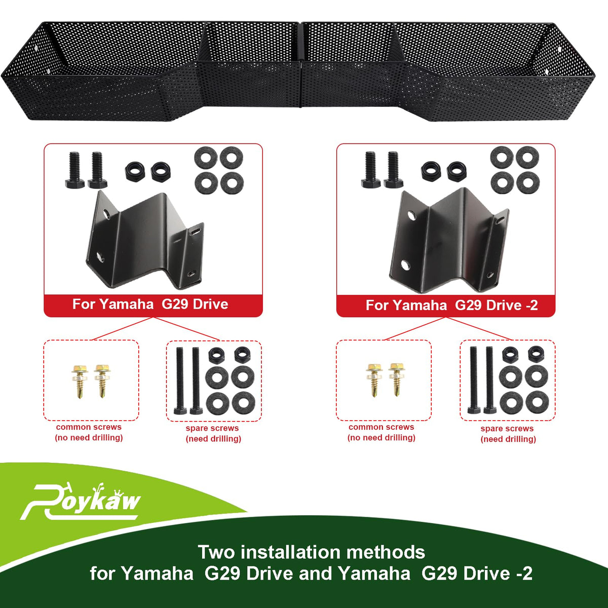Roykaw installation options include drill or no-drill mounting