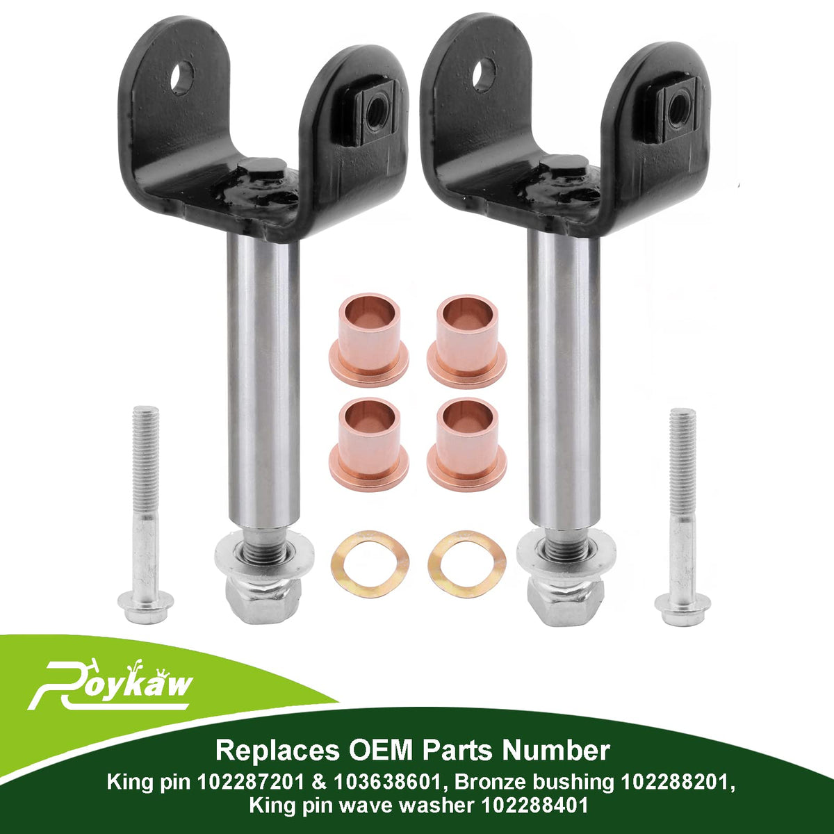 Roykaw bronze bushing and wave washer detail for durable steering pivot