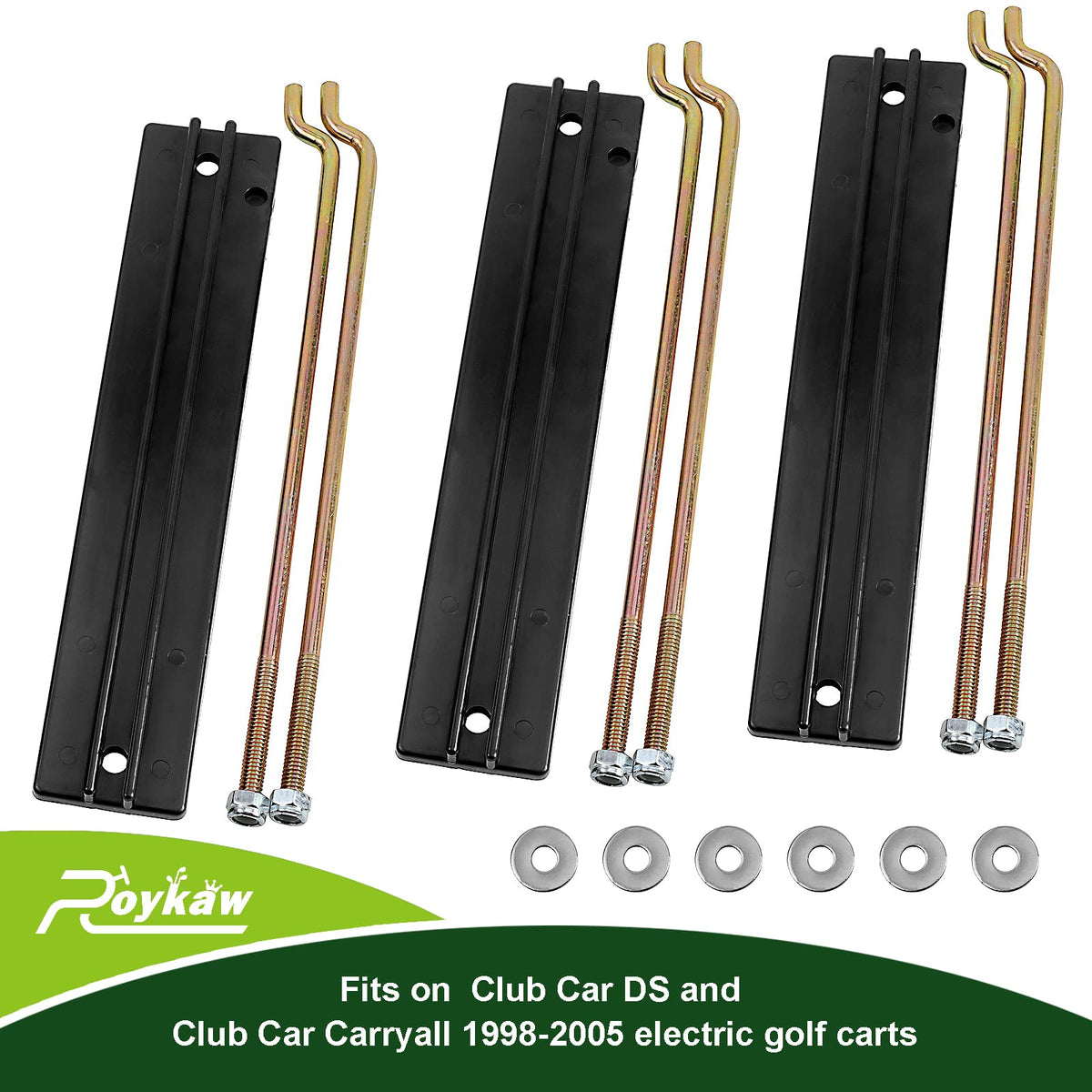 Roykaw kit packaging includes three plates and six rods for replacement.