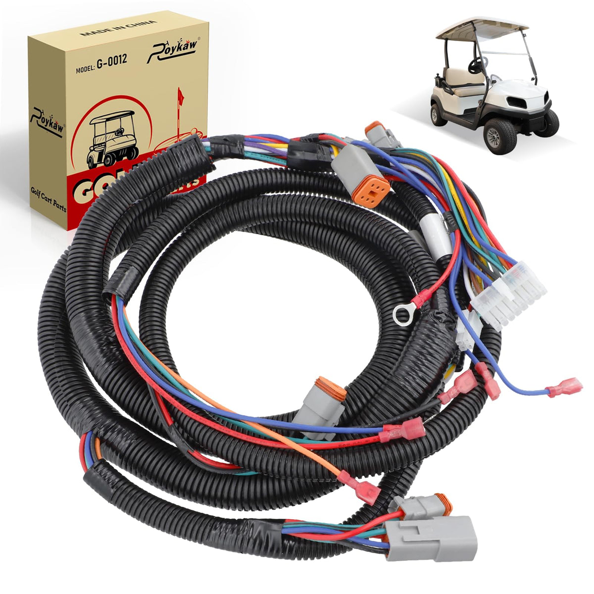 Roykaw main harness for Club Car DS controller, reliable replacement and easy fit.