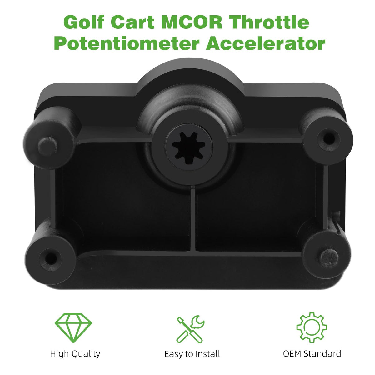 Roykaw MCOR throttle potentiometer side angle, compact design for easy installation.