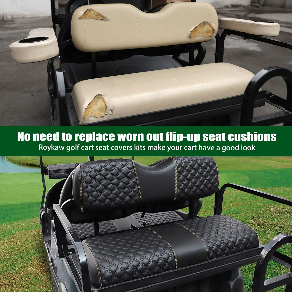 Roykaw luxury look upgrade for your golf cart interior.