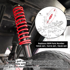 Roykaw OEM 70630-G01 replacement shock for EZGO TXT