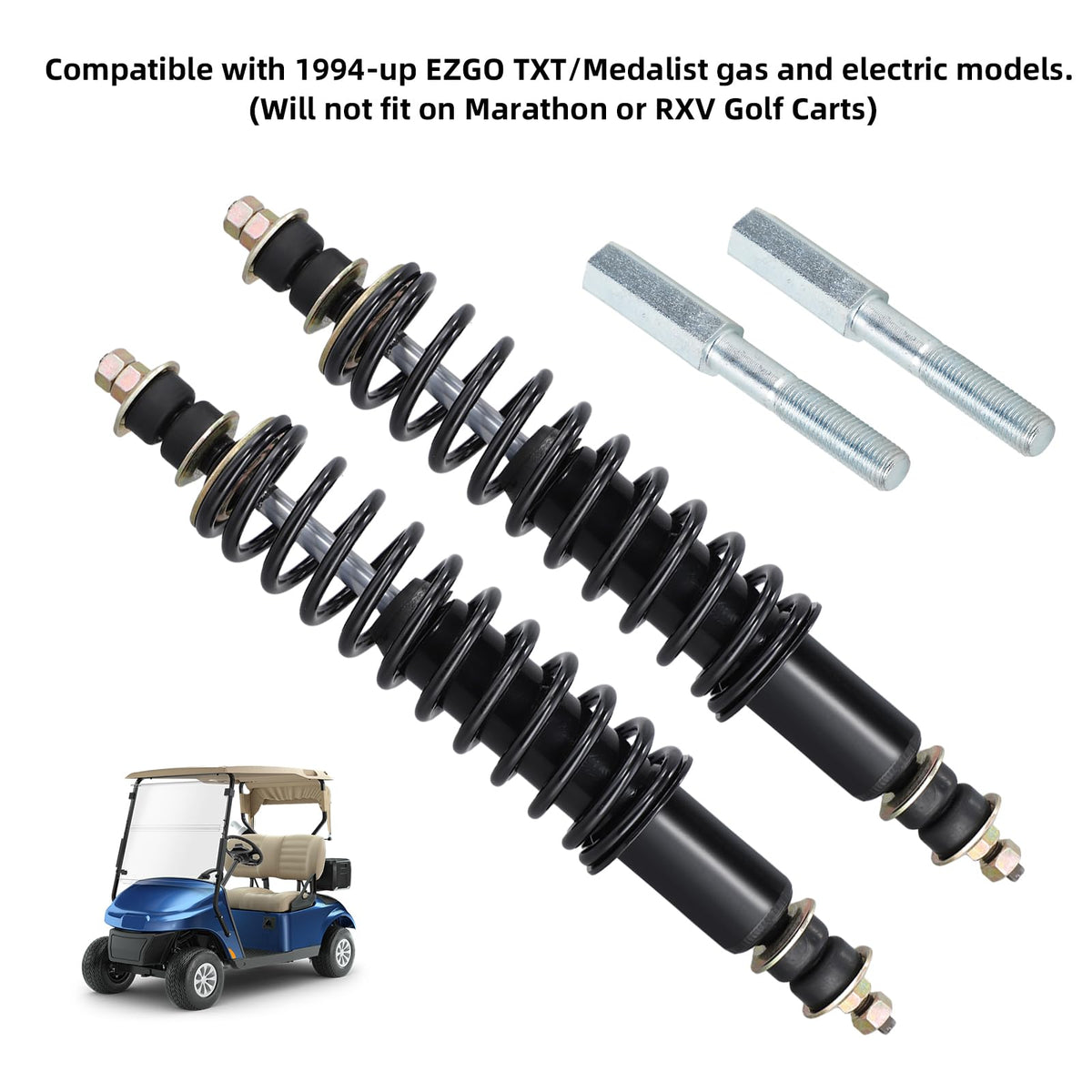 Roykaw OEM replacement numbers on shocks confirm compatibility with EZGO models.