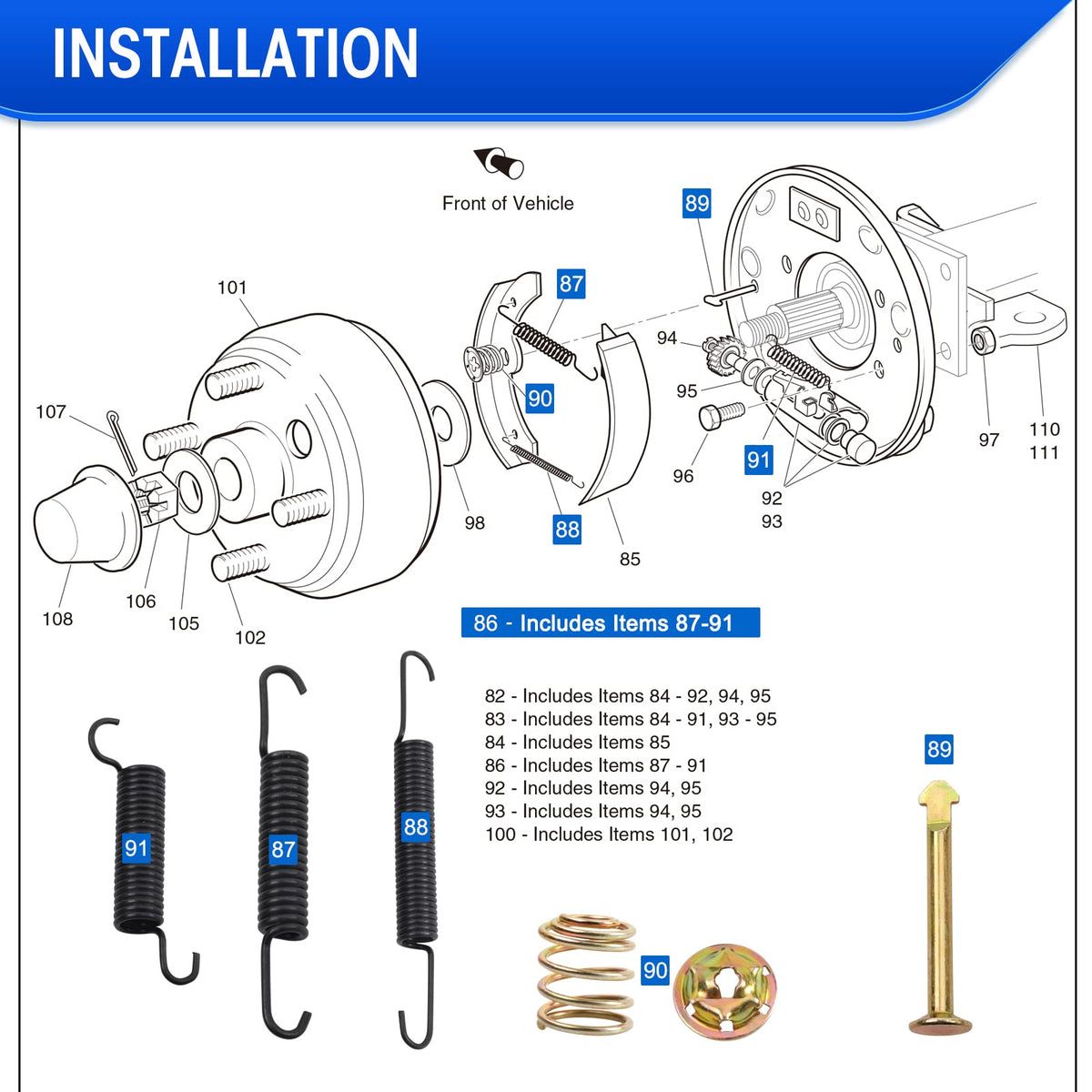 Roykaw OEM-replacement brake shoes packaging close-up
