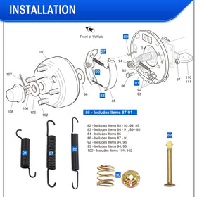Roykaw OEM-replacement brake shoes packaging close-up