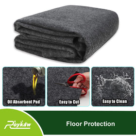 Roykaw oil absorbent mat soaks up drips, keeping floors clean