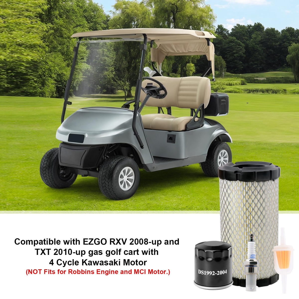 Roykaw oil filter 607454 for EZGO Kawasaki engines ensures clean oil.