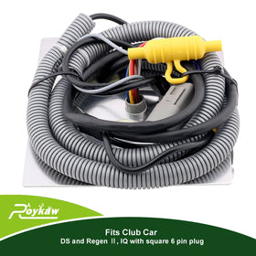 Roykaw OBC rear view highlights square 6-pin plug compatibility