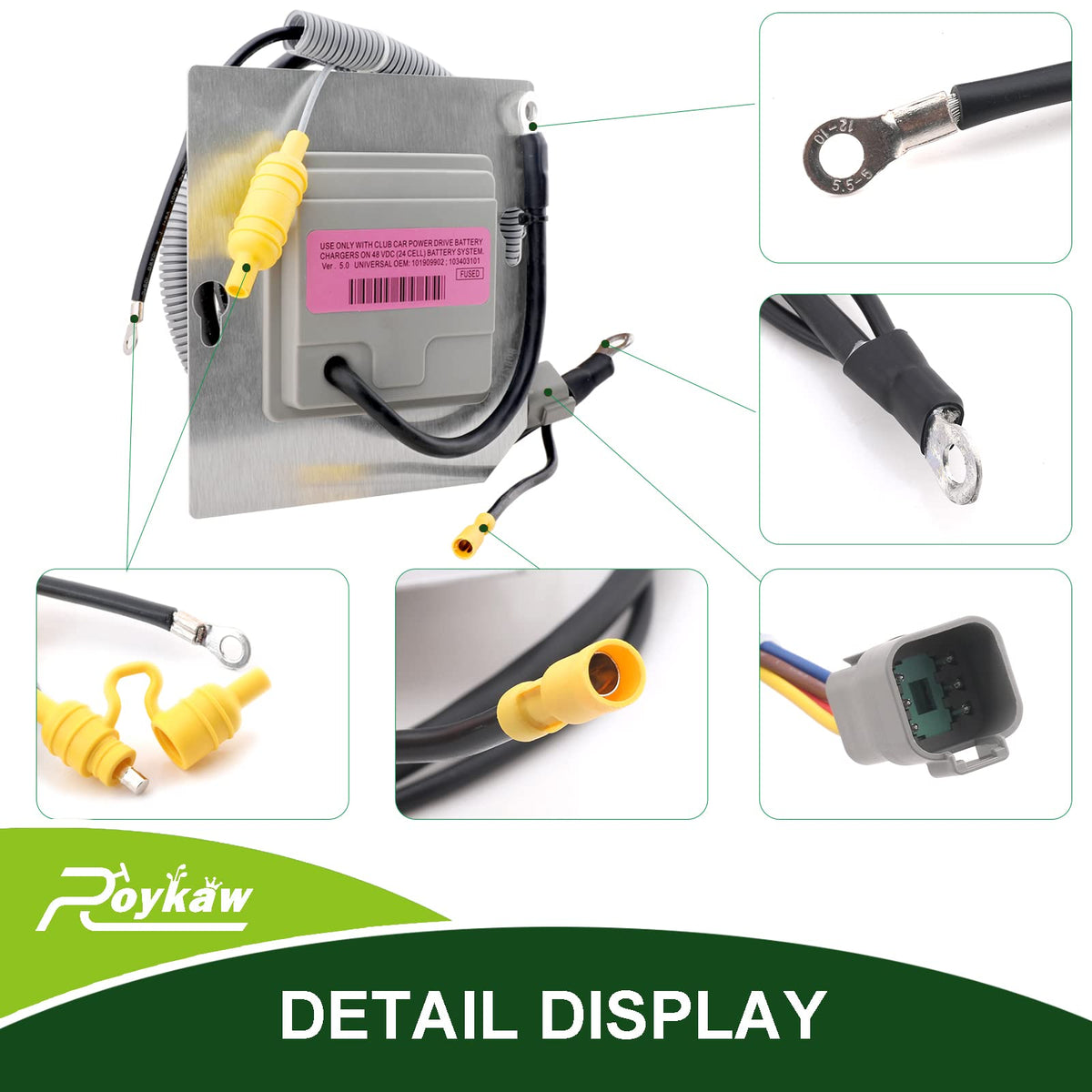 Roykaw OBC 48V square 6-pin plug ensures easy installation