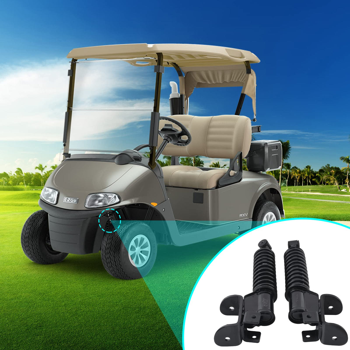 Rugged construction ideal for golf course and paved roads.