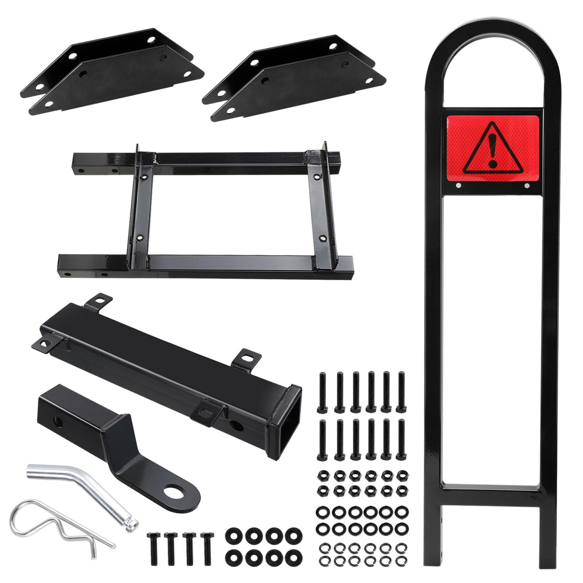 Roykaw package includes grab bar and trailer hitch for quick setup.