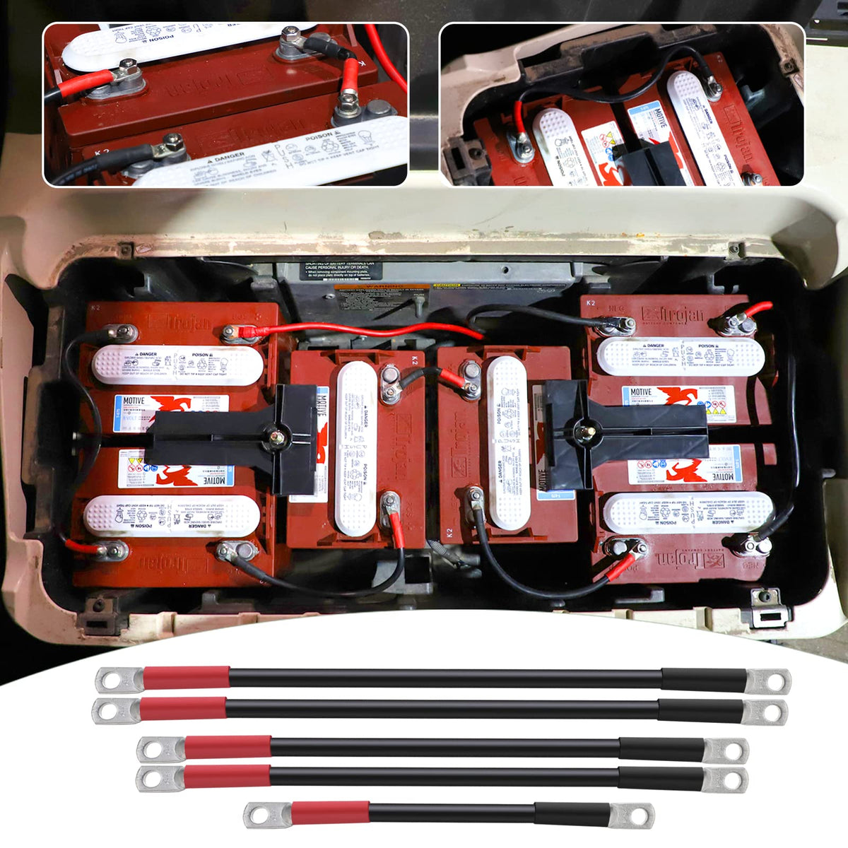 Roykaw packaging and contents for the battery cable set