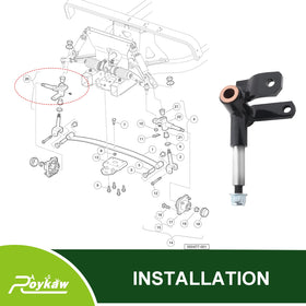 Roykaw passenger-side spindle supports reliable steering on Club Car Precedent