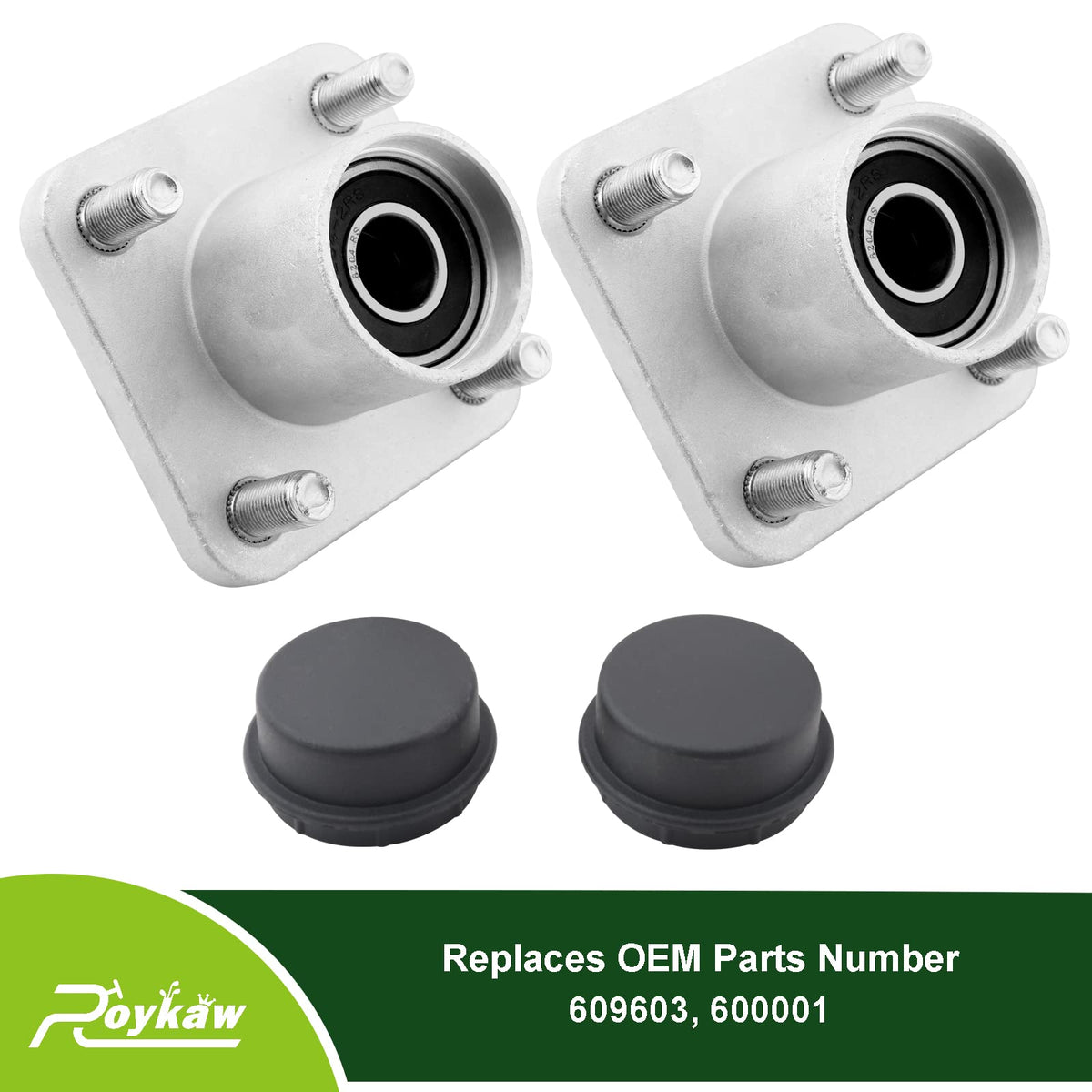 Roykaw plastic dust caps protect bearings from dirt and moisture