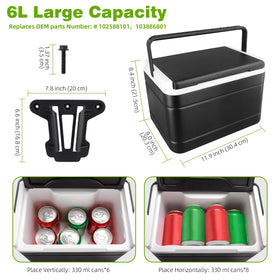 Roykaw 6L capacity ideal for beach, camping, fishing trips.