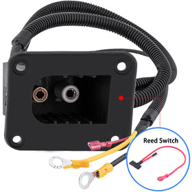 Roykaw Powerwise receptacle connected to EZGO charger setup for easy docking.