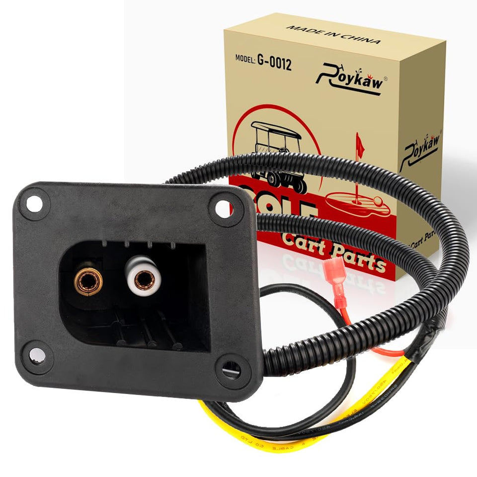 Roykaw Powerwise receptacle front view for EZGO TXT charging