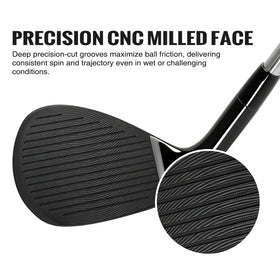 Roykaw wedge with premium steel shaft ensures stable control.