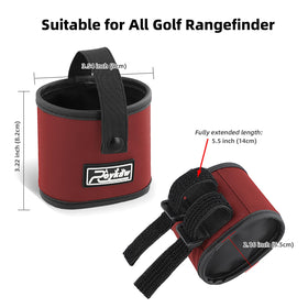 Roykaw rangefinder mount in use on cart demonstrates quick setup