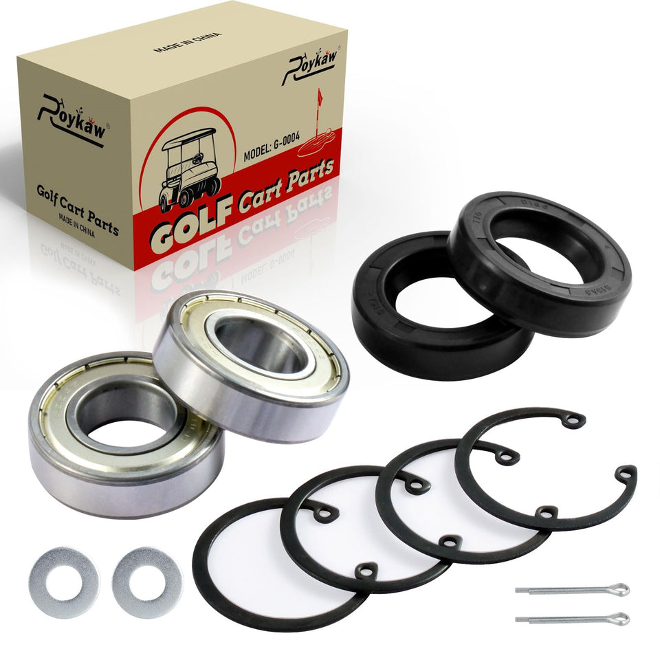 Roykaw rear axle bearing-seal kit overview for EZGO maintenance.