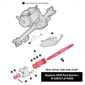 Roykaw rear axle shaft assembly included in kit