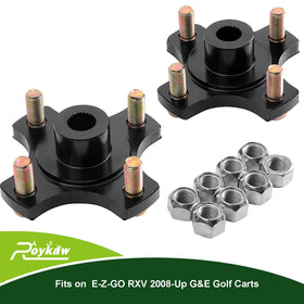 Roykaw hub flange plate EZGO RXV 2008+ side view demonstrates compatibility with both sides.