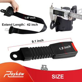 Roykaw retractable belt for EZGO rear seat ensures quick securing.