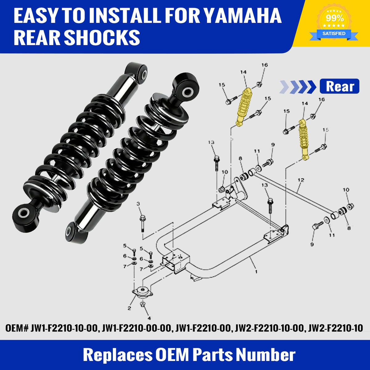 Roykaw rough-terrain ride improvement with stabilizing rear shocks.