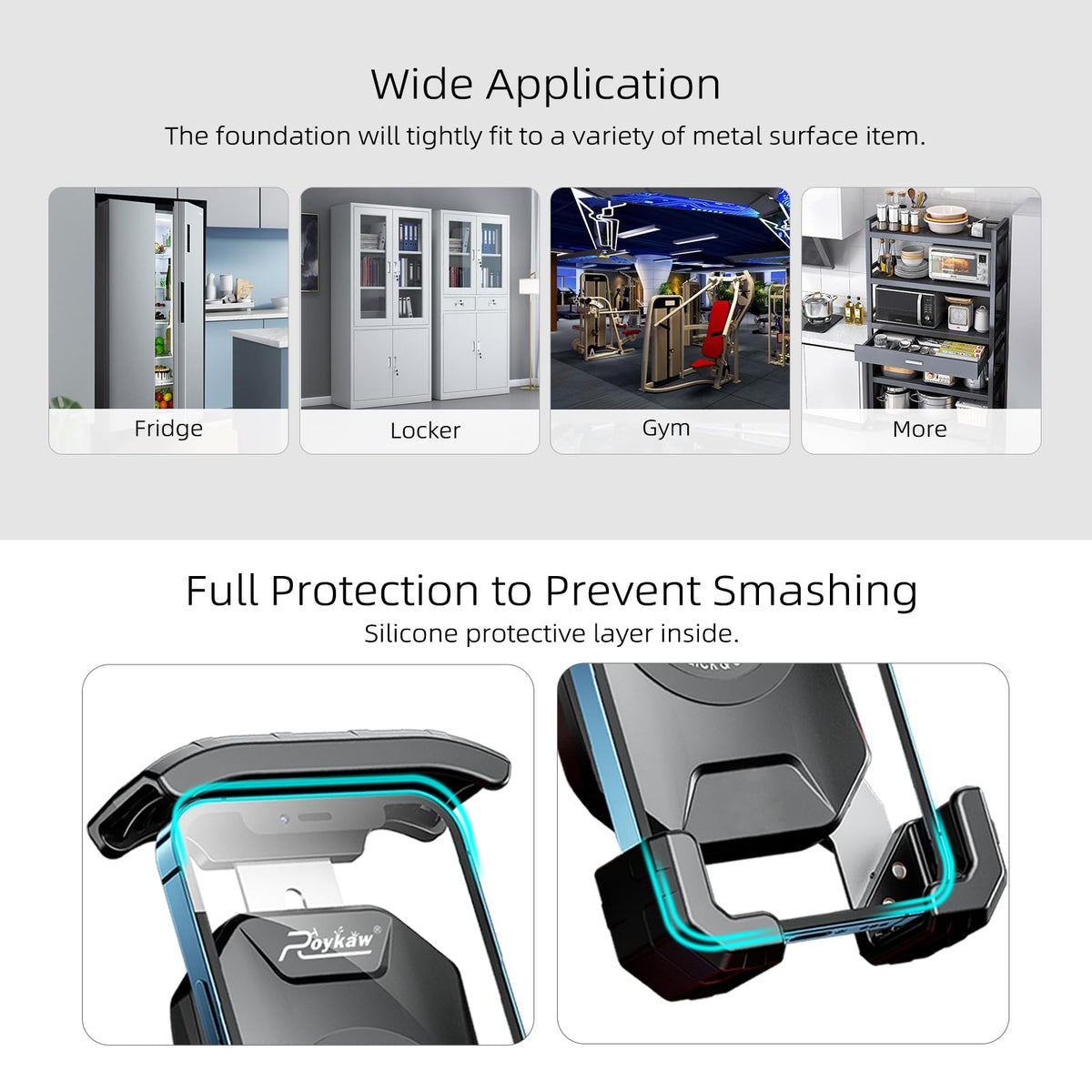 Roykaw secure clamp design provides quick release with a simple press.