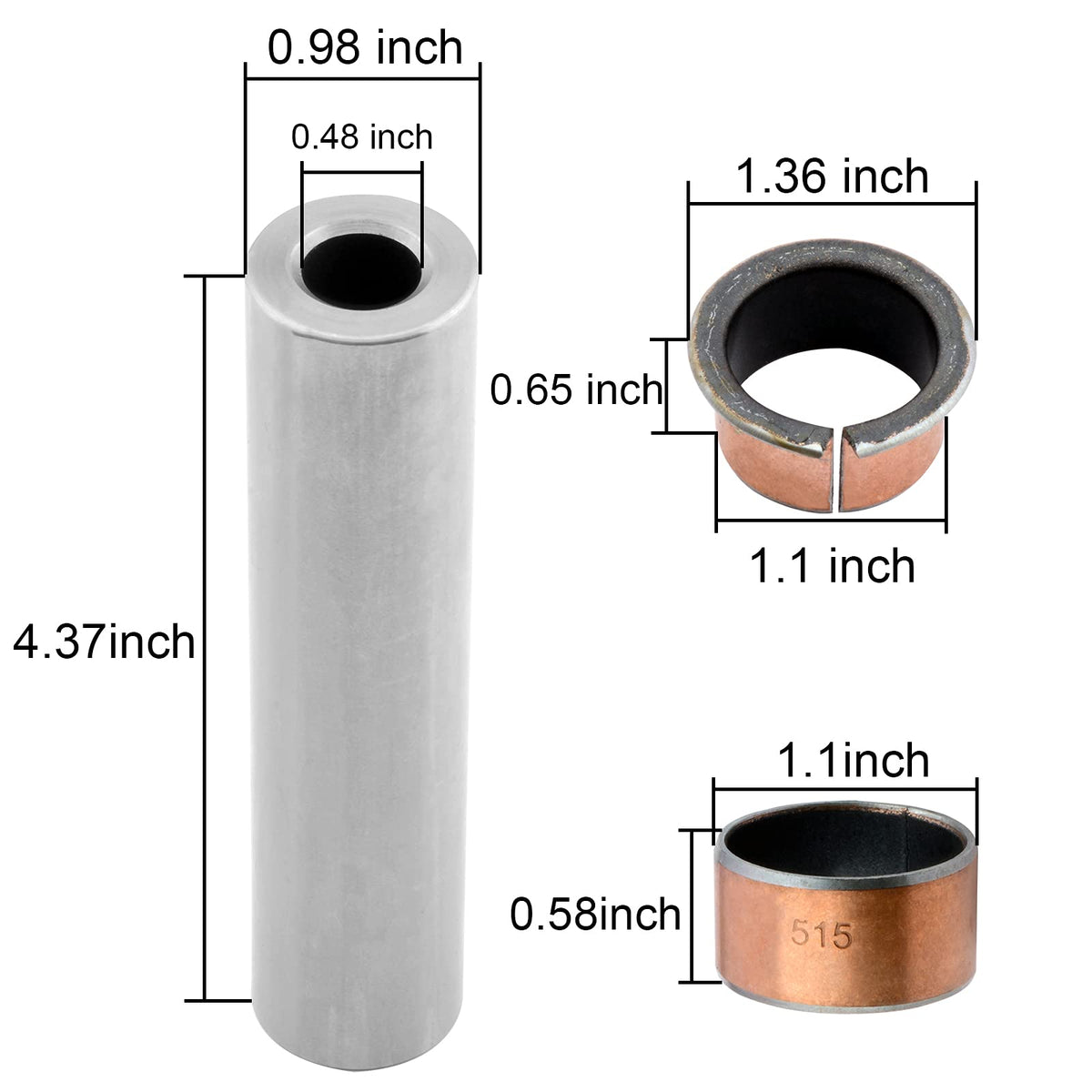 Roykaw spindle bushing with flange improving spindle alignment