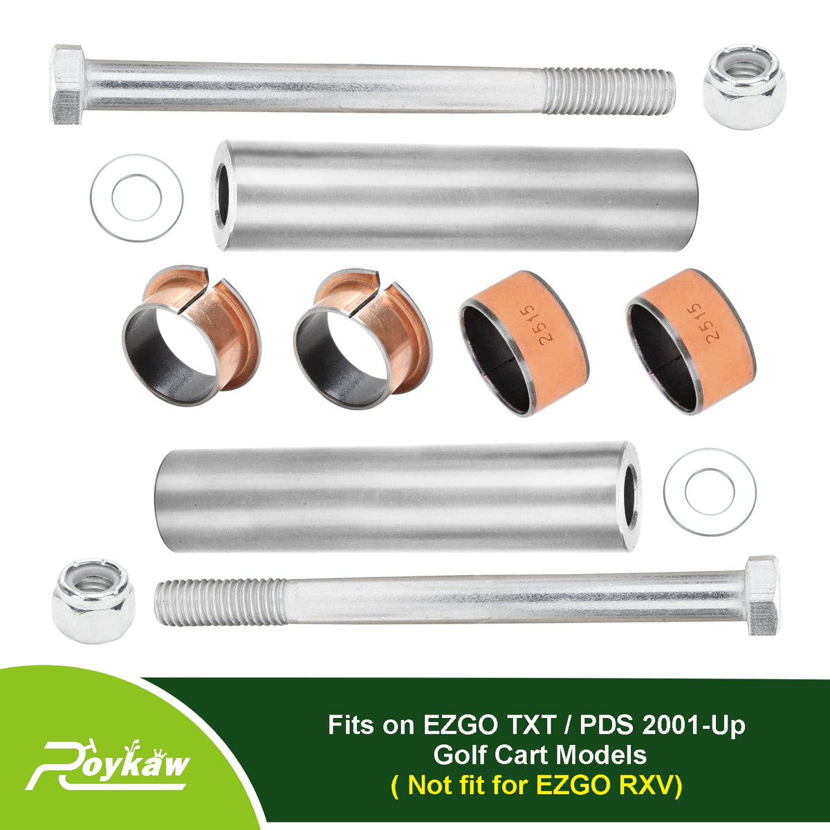 Roykaw spindle bushing without flange for EZGO TXT/PDS, precise fit.