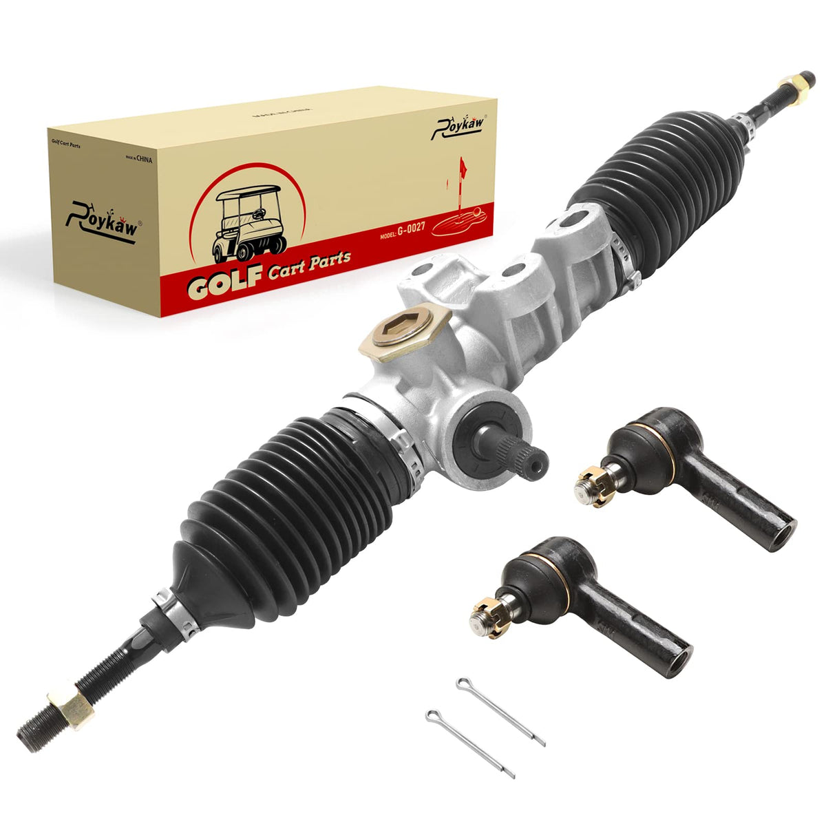 Roykaw steering box for EZGO RXV assembly improves steering control and reliability.
