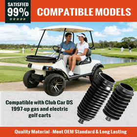 Roykaw steering boot kit on Club Car DS reduces exposure to mud.