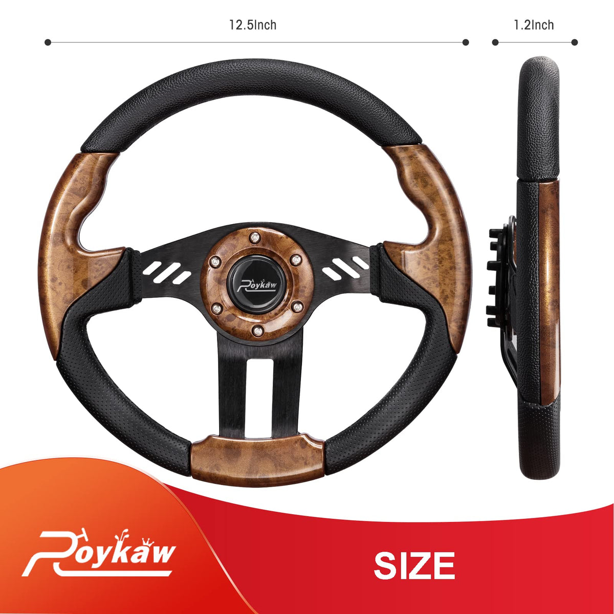 Roykaw 13-inch ergonomic grip wheel with polyurethane feel