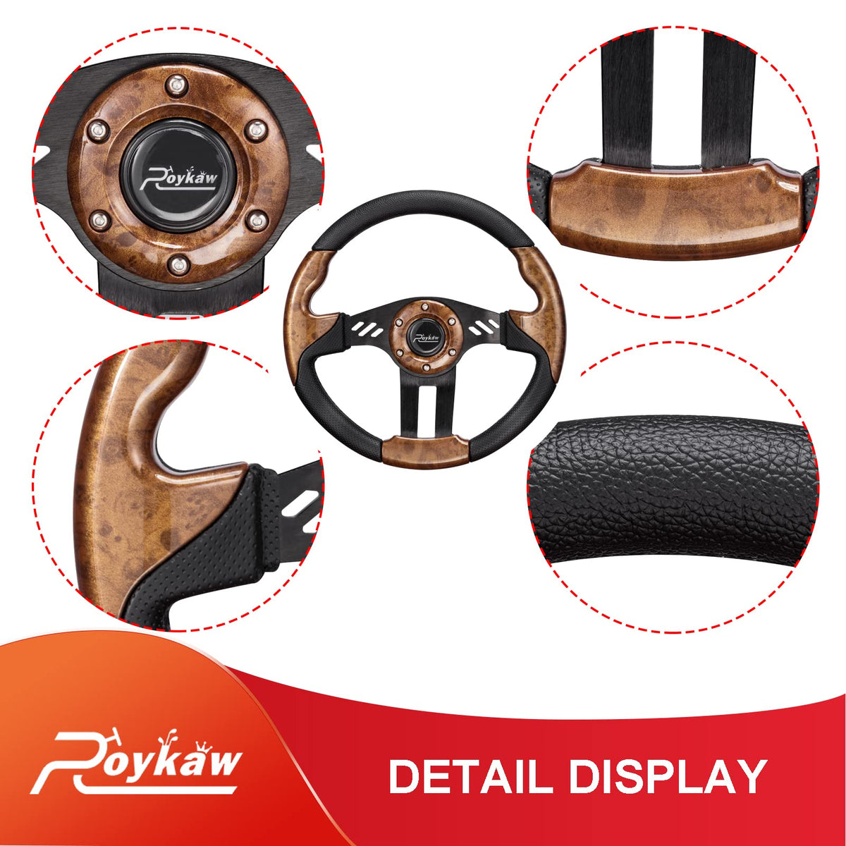 Roykaw black brushed aluminum spokes add stylish durability