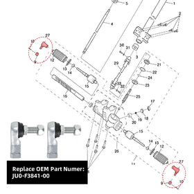 Roykaw tie rod end with nuts included for quick installation
