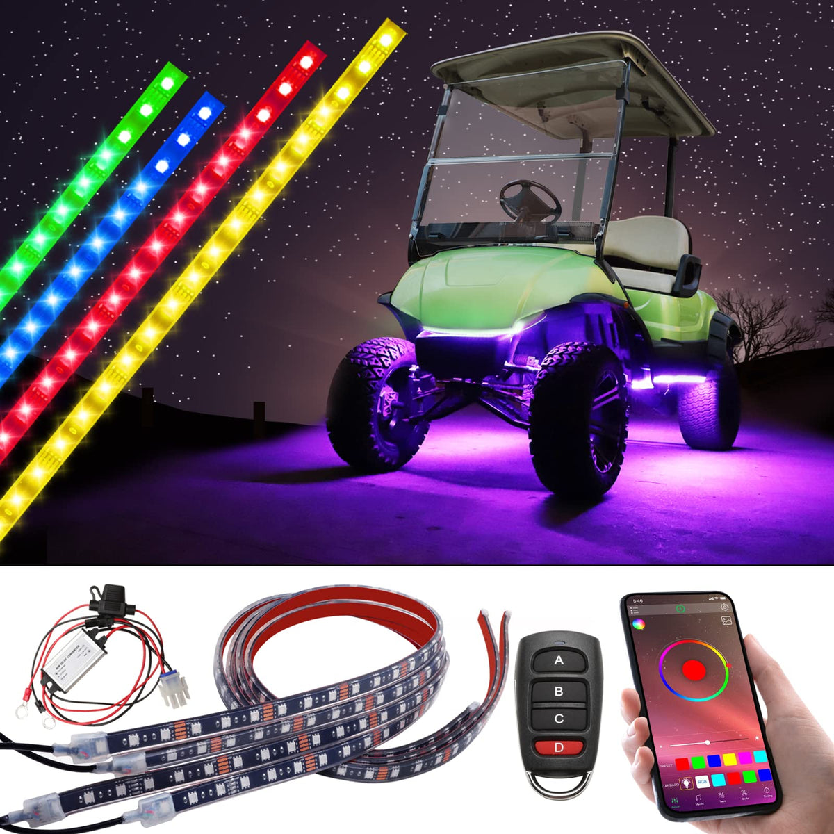 Roykaw lights show color-changing modes via APP for personalized style.