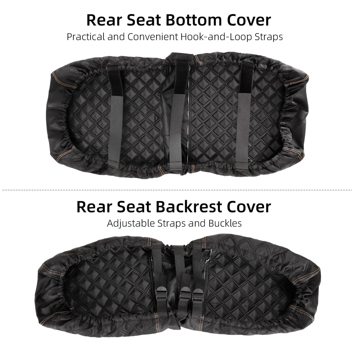 Roykaw universal-fit rear seat kit works with EZGO, Club Car, Yamaha carts.