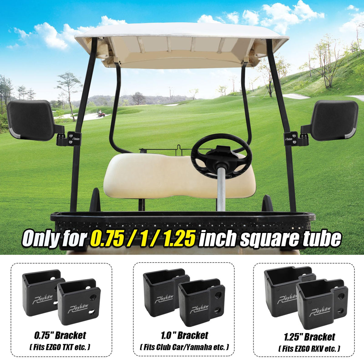 Roykaw universal fitment for 0.75-1.25 inch cart tubes
