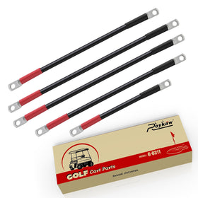 Roykaw upgraded golf cart battery cables kit for 48V Club Car Precedent showing durable copper wires