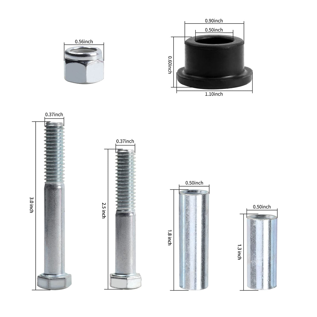 Roykaw upper A-arm bushing sleeve kit enhances front end stability for Club Car DS