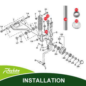 Upper and lower knuckle bushings for secure steering connections