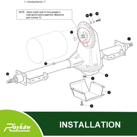Roykaw kit includes bearing for easy installation and lasting operation