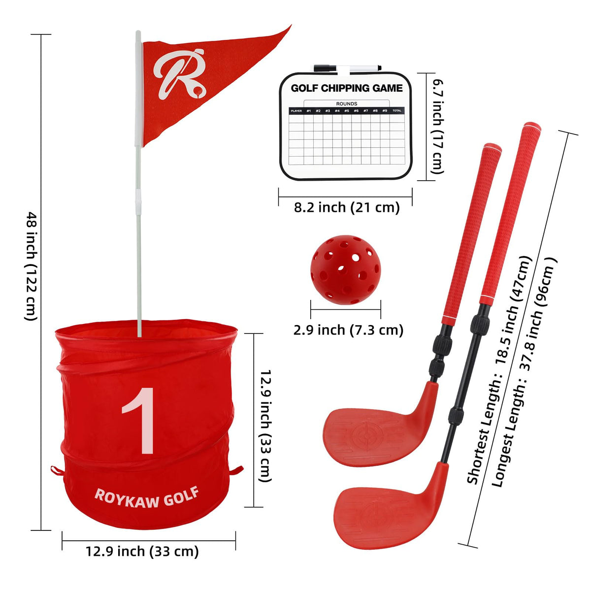 Roykaw backyard golf set laid out shows instant-game setup